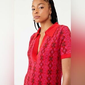 Free People Kitt Mini Dress (altered into blouse) Womens Size M